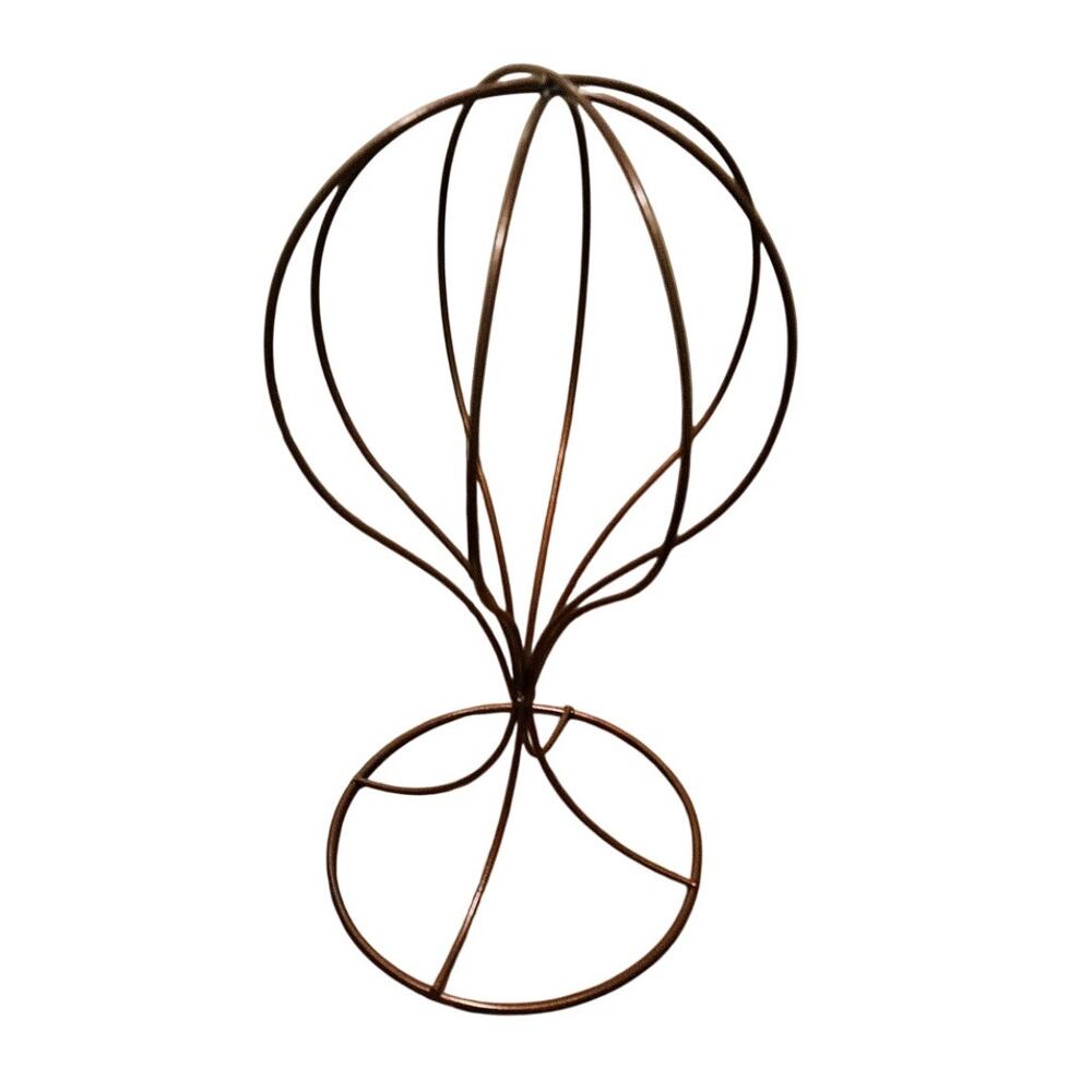 Metal Wire Hat Stand Wig Display Holder Bronze Vintage Style Retail Storage